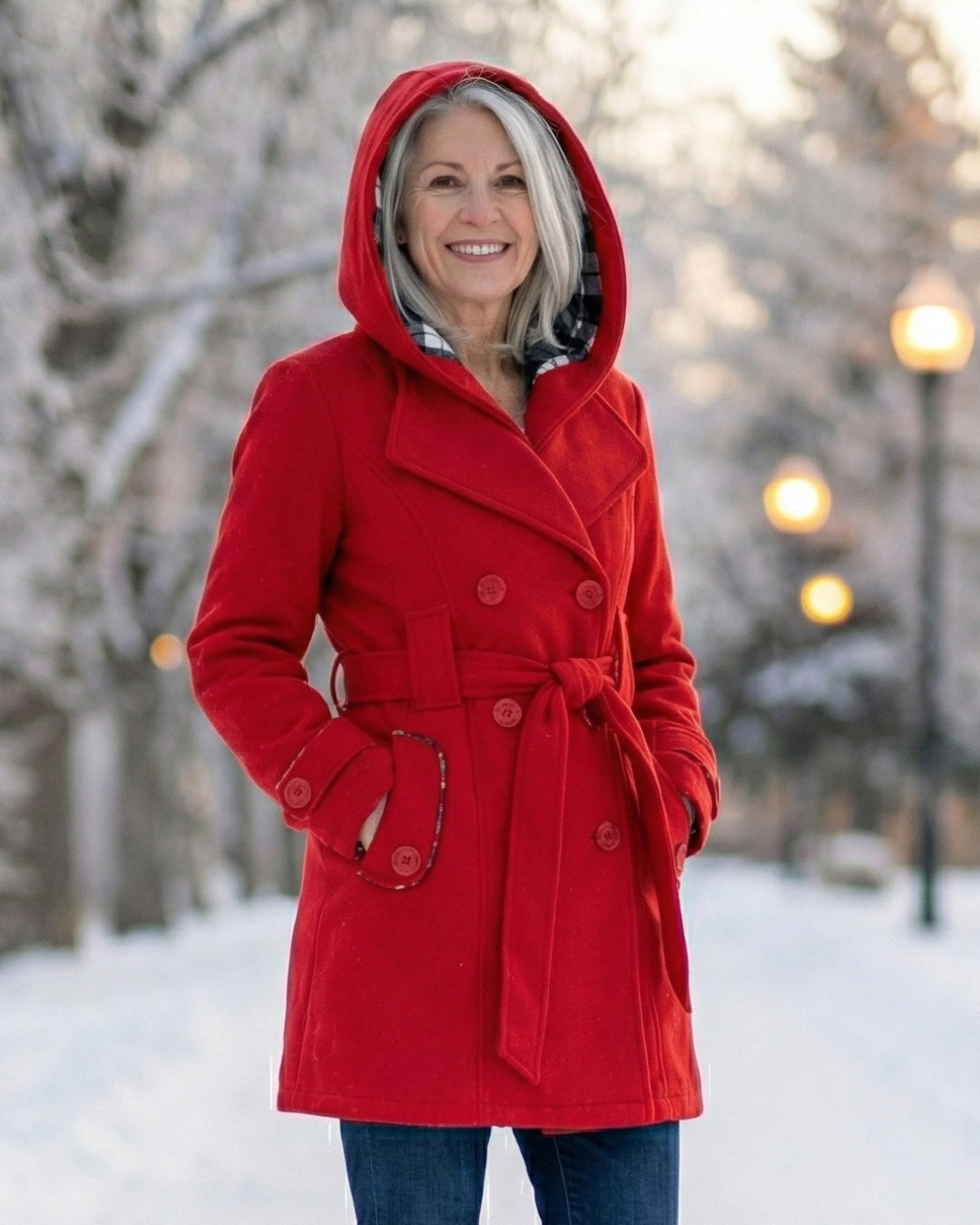 Sheila | Plaid Collar Wool Coat