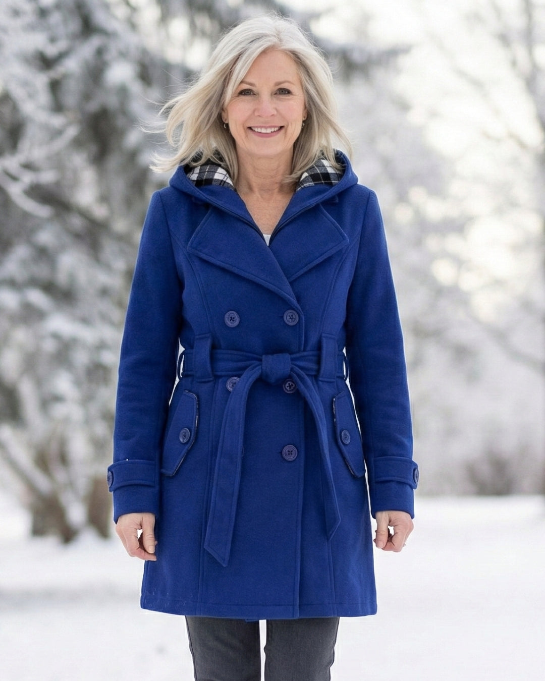 Sheila | Plaid Collar Wool Coat