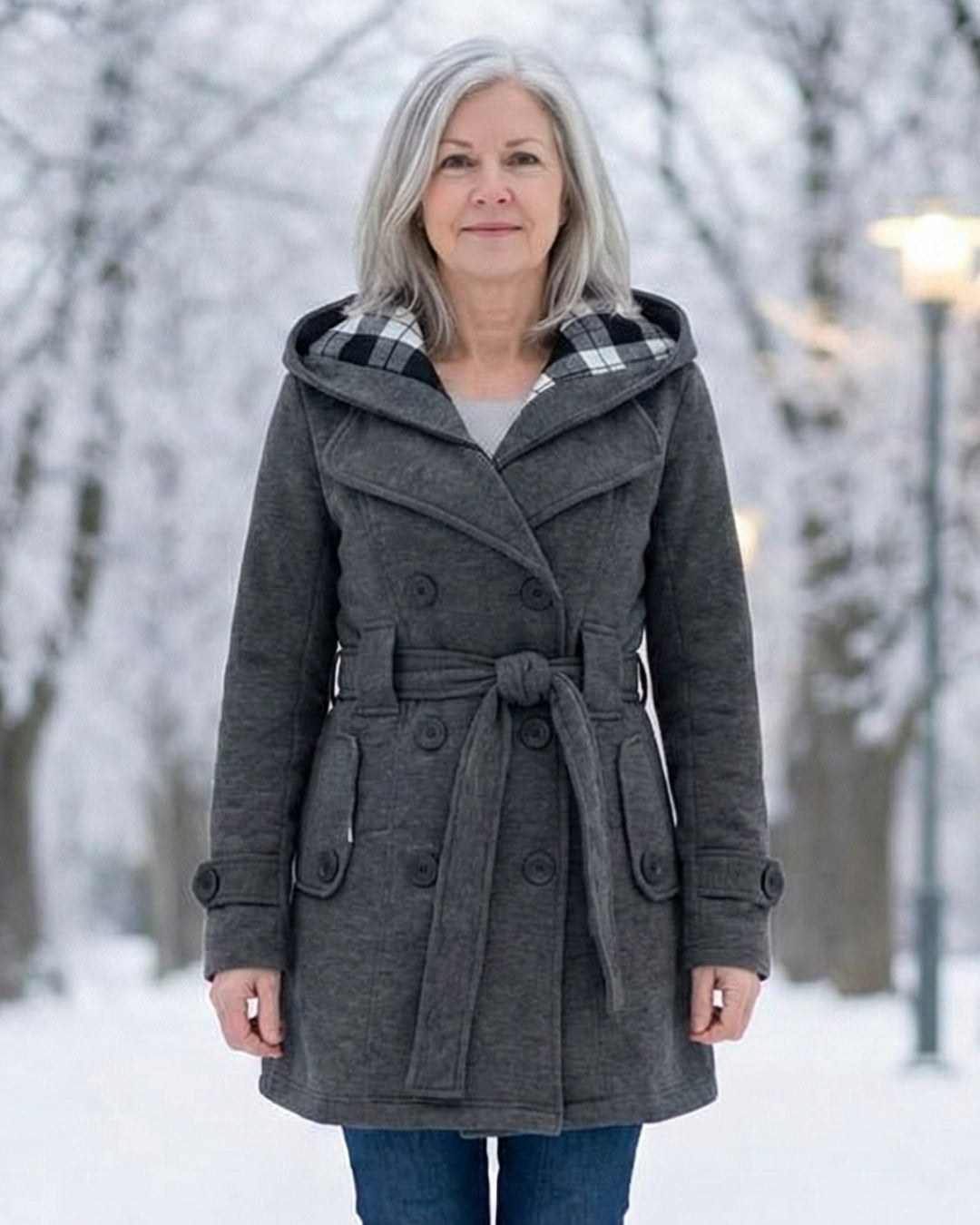 Sheila | Plaid Collar Wool Coat