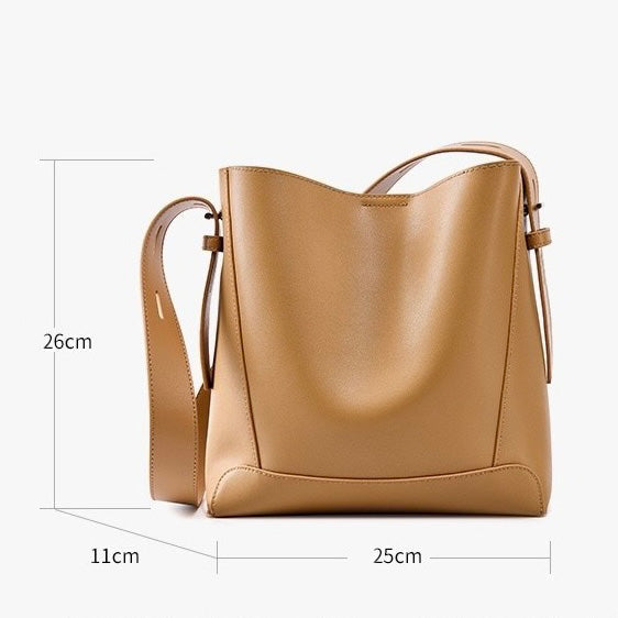 Genuine Leather Crossbody & Shoulder Oversized Bucket Bag