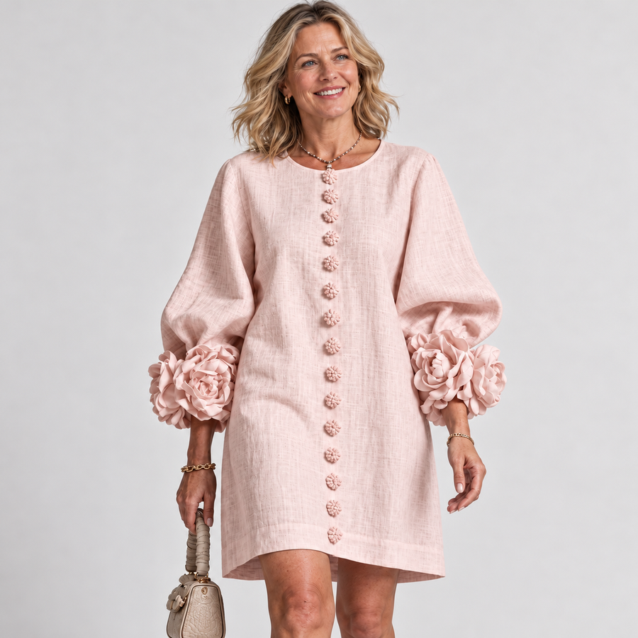 Monique™ | Rosette Sleeve Shift Dress