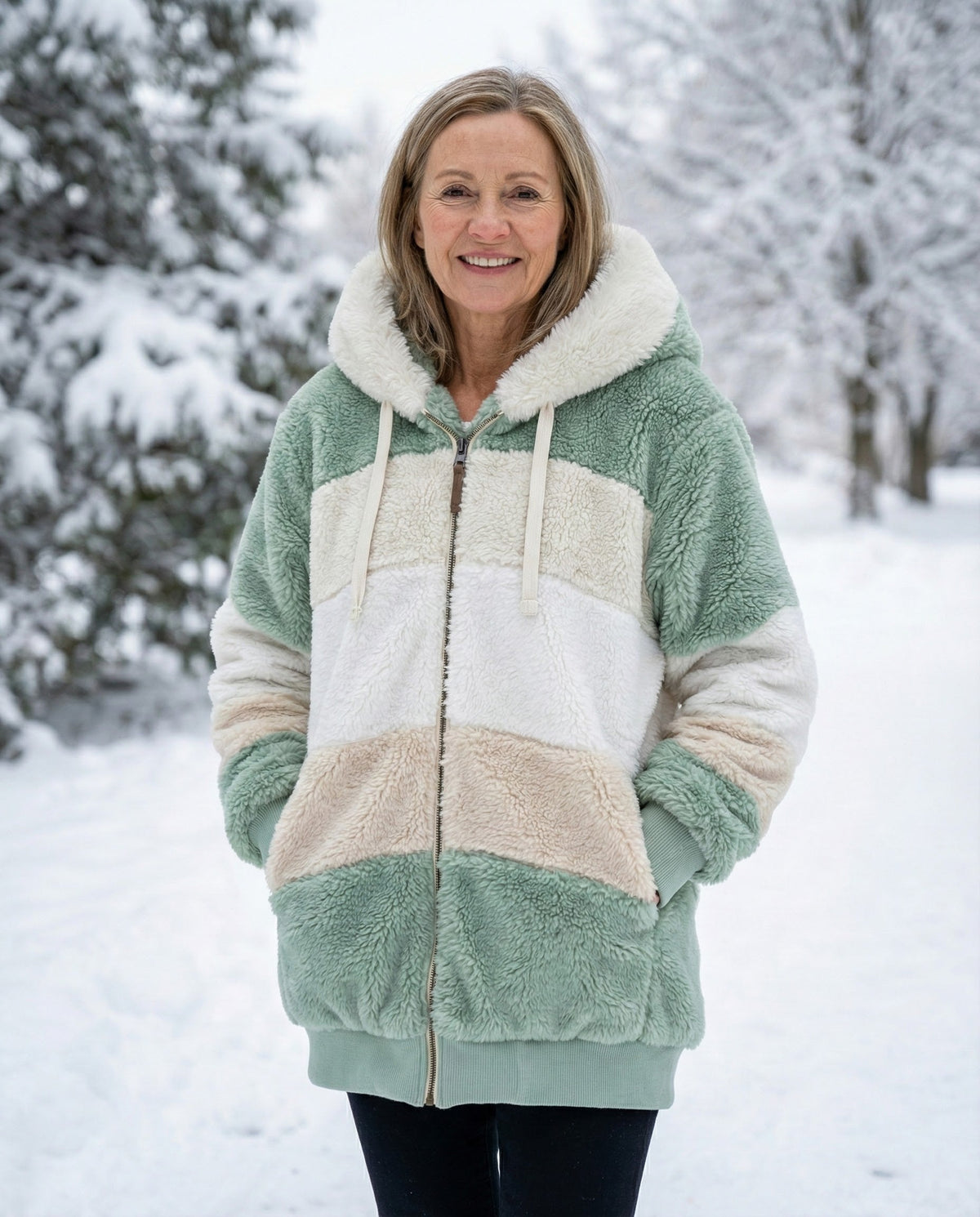 Beverley | Colorblock Plush Jacket