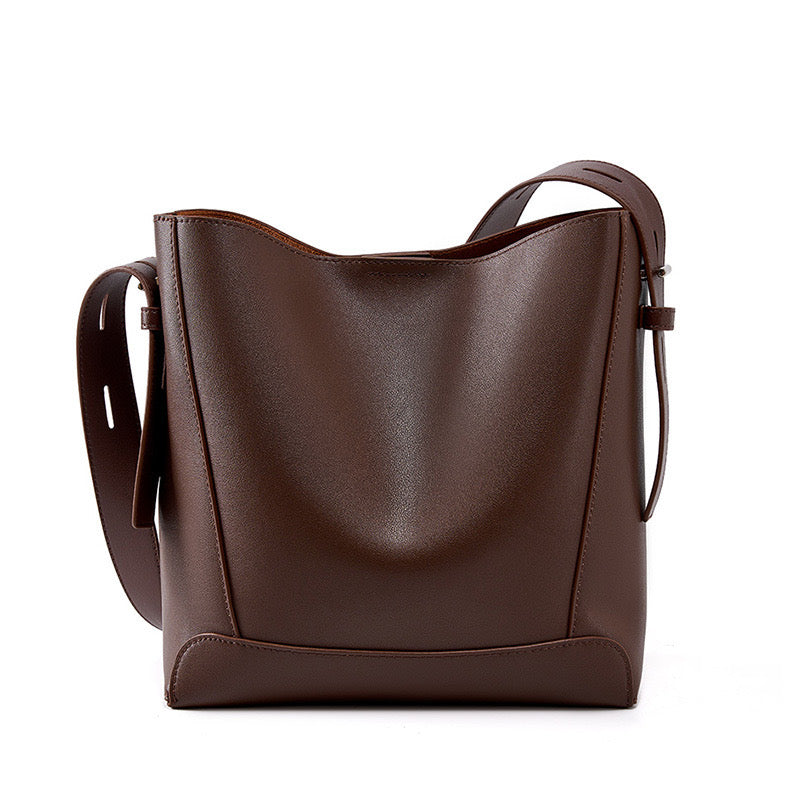 Genuine Leather Crossbody & Shoulder Oversized Bucket Bag