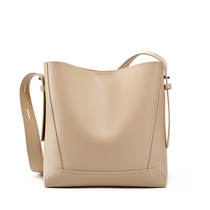 Genuine Leather Crossbody & Shoulder Oversized Bucket Bag