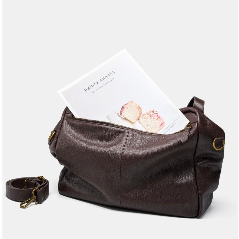 Retro Genuine Leather Soft Minimalist Tote Bag