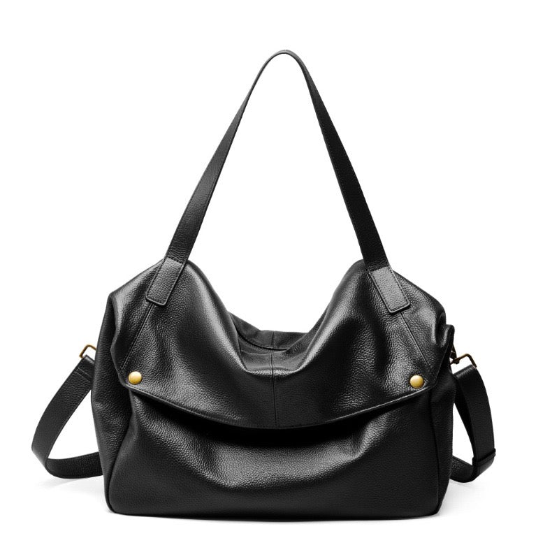 Retro Genuine Leather Soft Minimalist Tote Bag