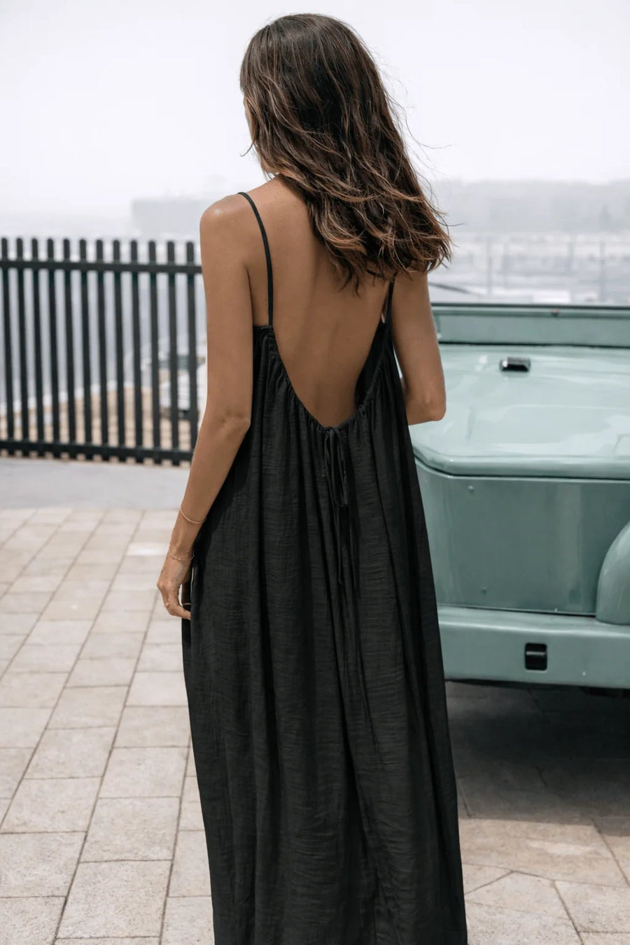 Lina™ – Adjustable Strap Open Back Maxi Dress