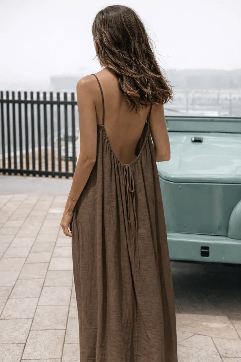 Lina™ – Adjustable Strap Open Back Maxi Dress