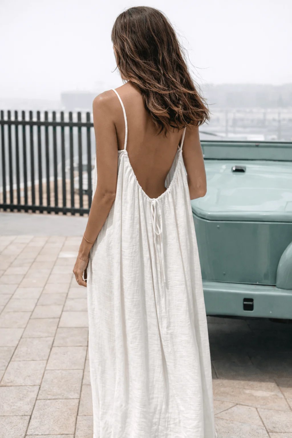Lina™ – Adjustable Strap Open Back Maxi Dress