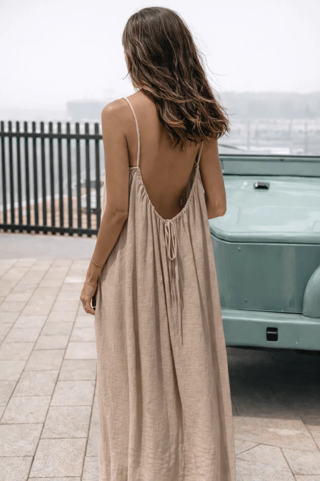 Lina™ – Adjustable Strap Open Back Maxi Dress