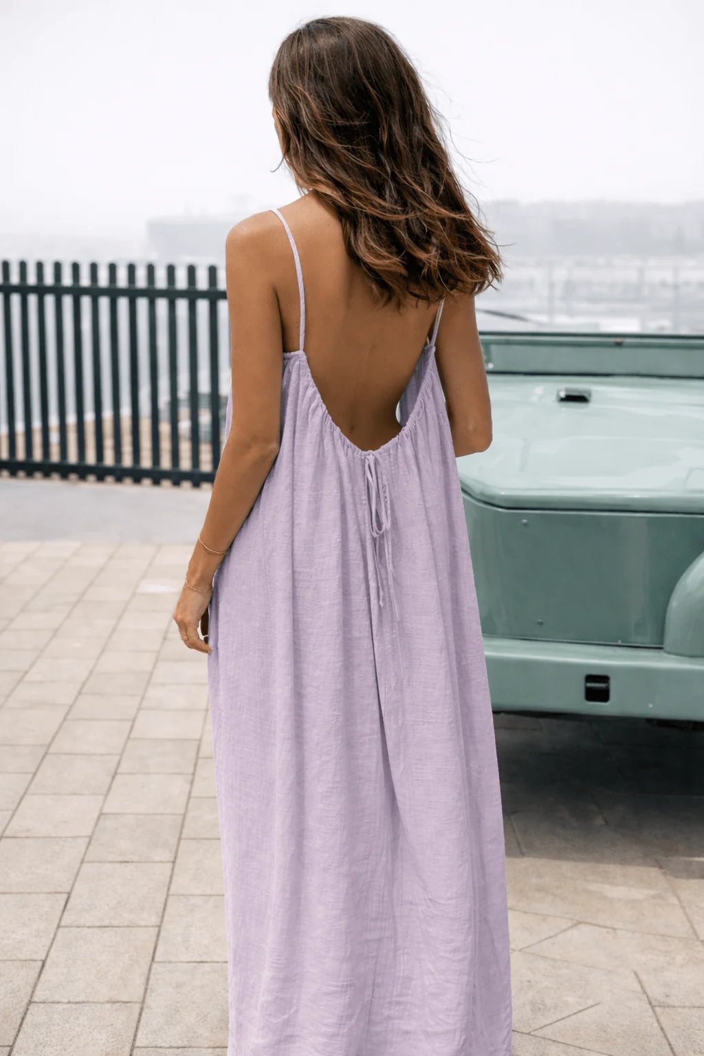 Lina™ – Adjustable Strap Open Back Maxi Dress