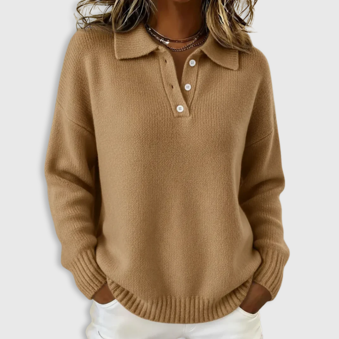 Nova | Soft Knit Polo Sweater